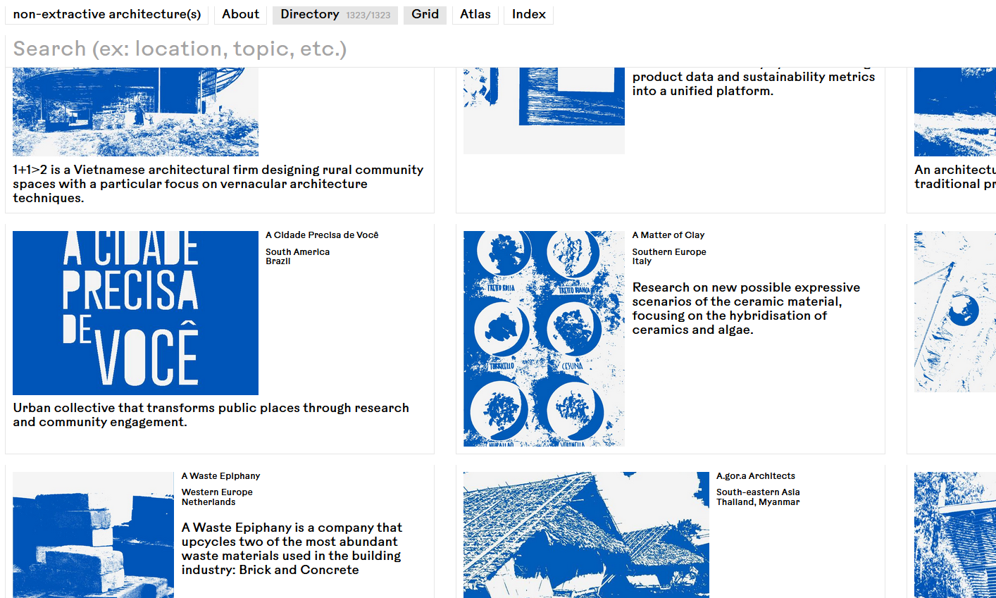 non-extractive architecture(s) directory screenshot